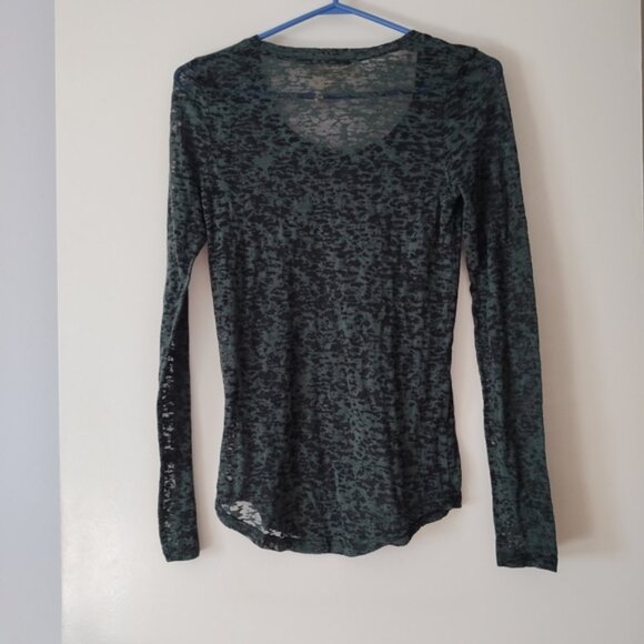 ISABEL MARANT Black + Teal Green Burnout Velvet Top XS - Picture 5 of 5
